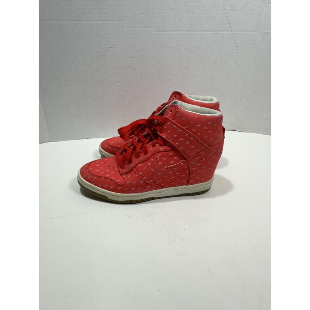 Nike Dunk Sky Hi Print Hidden Wedge Heel Shoes Sz‎ 7.5 - Hyper Red - 543258-600